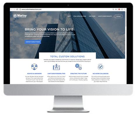 Custom Heating Solutions website on desktop